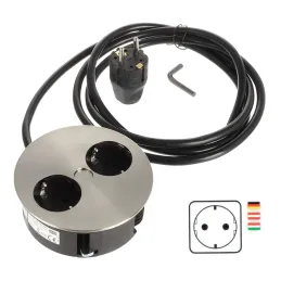 Prise électrique Twist 2x 230V SCHUKO / Inox