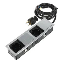 Prise électrique VersaHit Mono Combi SCHUKO 2 x 230V / Acier inoxydable