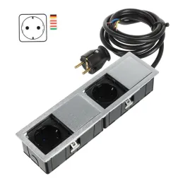 Prise électrique VersaHit Mono Combi SCHUKO 2 x 230V / Acier inoxydable