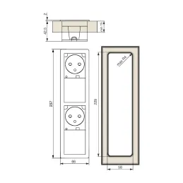 Prise électrique VersaHit Mono Combi SCHUKO 1 x 230V + USB A / Acier inoxydable