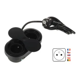 Prise intérieure SWING FRENCH 2 x 230 V / Noir mat