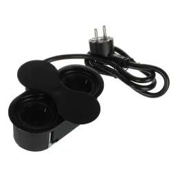 Prise intérieure SWING SCHUKO 2 x 230 V / Noir mat