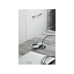 Prise encastrable SWING 2 x 230 V SCHUKO / Acier inoxydable