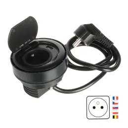 Prise encastrable RING FRENCH 1 x 230 V + 1 x USB / Noir mat