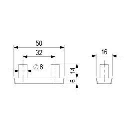 Patin de meuble à clouer avec pointes / Blanc – 10 pièces