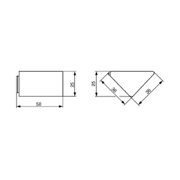 Équerre de raccordement en PVC grande – cerisier