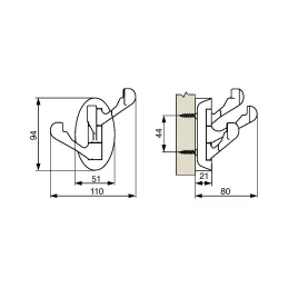 Patère RADO / nickel mat velours