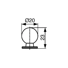 Bouton BALL 20 mm / Chrome brillant