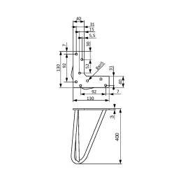 Pied de table basse HAIRPIN 400 mm / Noir