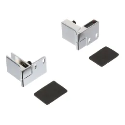 Charnière pour porte en verre sans perçage – paire / Chrome