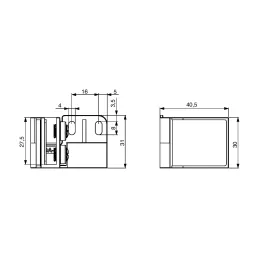 Charnière pour porte en verre sans perçage – paire / Noir