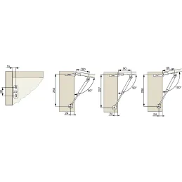 Vérin à gaz relevable – réglable / Blanc