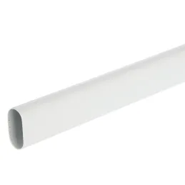 Tringle de penderie ovale / Blanc mat