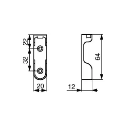 Embout ovale pour tringle de penderie – montage supérieur / Noir mat