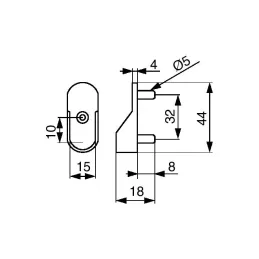 Embout pour tringle de penderie avec picots – ovale / Argenté