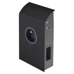 Prise encastrable BORN FRENCH 2 x 230 V + 2 x USB / Noir mat