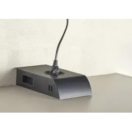 Prise encastrable BORN SCHUKO 2 x 230 V + 2 x USB / Noir mat