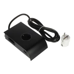 Prise encastrable BORN SCHUKO 2 x 230 V + 2 x USB / Noir mat