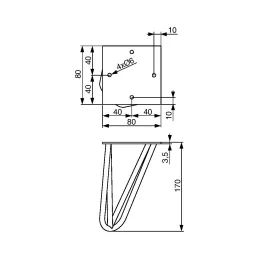 Pied de meuble HAIRPIN 170 mm / Noir