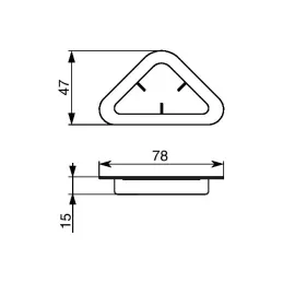 Patin triangulaire à clouer 15 mm – Noir / 10 pièces
