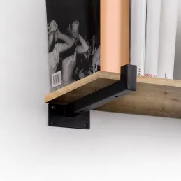 Ensemble de supports d’étagère STELIA / Noir mat – 2 pièces
