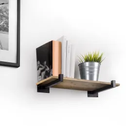 Ensemble de supports d’étagère STELIA / Noir mat – 2 pièces
