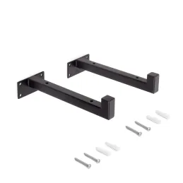 Ensemble de supports d’étagère STELIA / Noir mat – 2 pièces