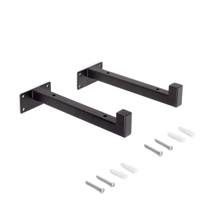 Ensemble de supports d’étagère STELIA / Noir mat – 2 pièces