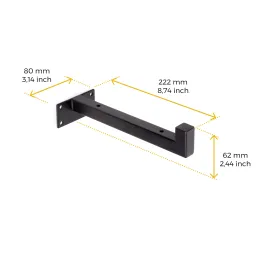 Ensemble de supports d’étagère STELIA / Noir mat – 2 pièces
