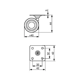 Roulettes de meuble TENTE STYLEA 5920 40 mm / Sans frein