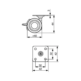 Roue pour meuble TENTE STYLEA 5920 40 mm / avec frein