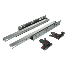 Coulisse à sortie totale invisible LUXON avec amortissement et attaches 3D / 40 kg