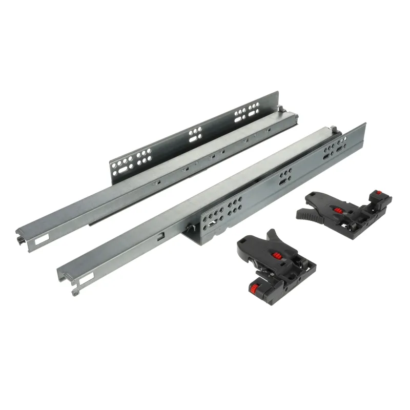 Coulisse à sortie totale invisible LUXON avec amortissement et attaches 3D / 40 kg