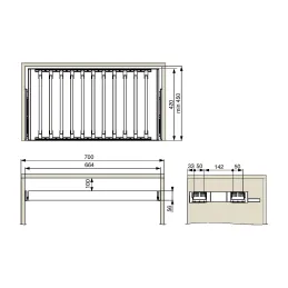Panier coulissant pour pantalons avec amortisseur MAGICO / Gris foncé