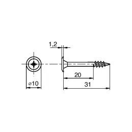 Vis décorative autoforeuse pour bois – tête plate / 10 pièces