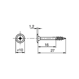 Vis décorative autoforeuse pour bois – tête plate / 10 pièces