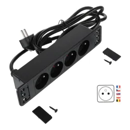 Bloc multiprise encastrable CALON FRENCH 4× 230 V / Noir mat