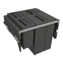 Poubelle coulissante STAR 600 mm – 2 × 29 L + 2 × 8 L avec poignées de porte / Anthracite