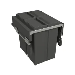 Poubelle coulissante 450 mm – 2 × 29 L avec fixations de porte / Anthracite
