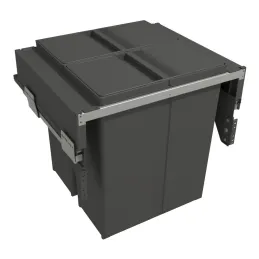 Poubelle coulissante STAR 600 mm – 2 × 40 L avec fixations de porte / Anthracite