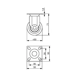 Roue fixe 50 mm / Grise