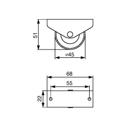 Roulette fixe 45 mm / Grise
