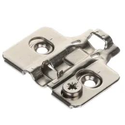 Charnière CLICK PUSH à ouverture sans poignée, semi-appliquée, avec embase 3D / Nickel