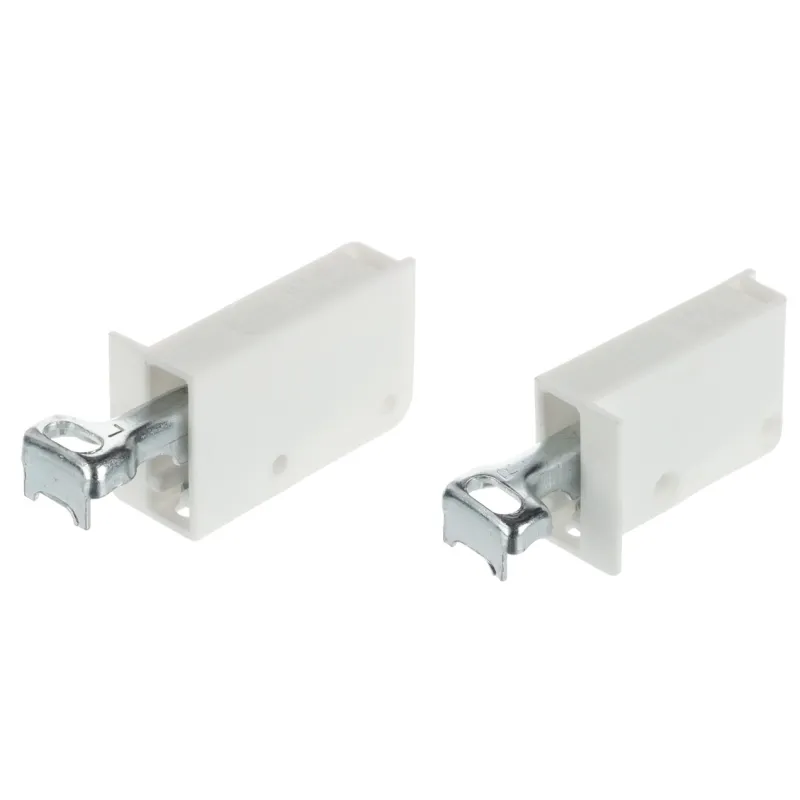 Quincaillerie pour suspendre un meuble sur un rail – Blanc / paire