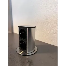 Prise électrique escamotable Elevator 2x230V SCHUKO / Inox