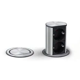 Prise électrique escamotable Elevator 2x230V SCHUKO / Inox