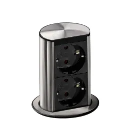 Prise électrique escamotable Elevator 2x230V SCHUKO / Inox