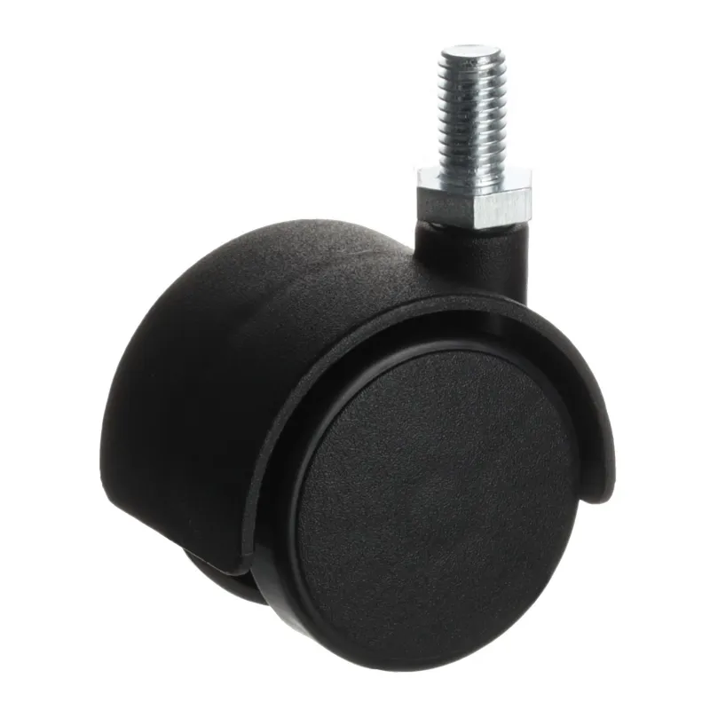 Roulettes de meuble noires avec vis CHAIR – sans frein / 40 mm