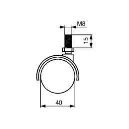Roulettes de meuble noires avec vis CHAIR – sans frein / 40 mm