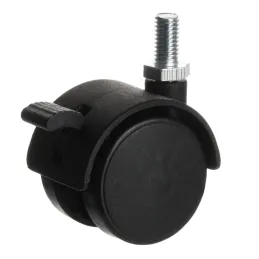 Roulette de meuble noire avec vis CHAIR – avec frein / 40 mm